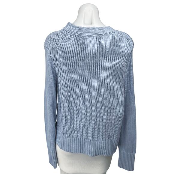 Banana Republic Women's Blue Knit Mock Neck Long Sleeve Sweater Top Size L - Picture 2 of 4